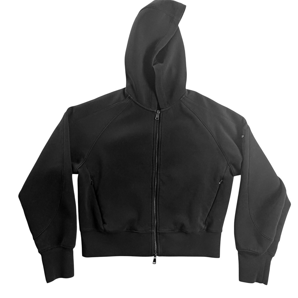 Abercrombie YPB Womens S Black Cropped Full Zip Hoodie Zip Pockets